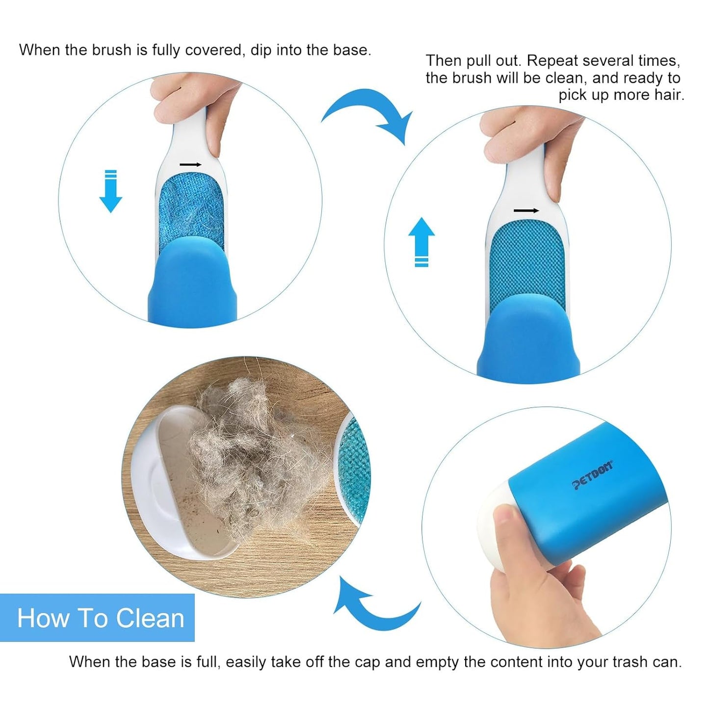 Self-Cleaning Pet Hair Remover Brush – Double-Sided & Reusable