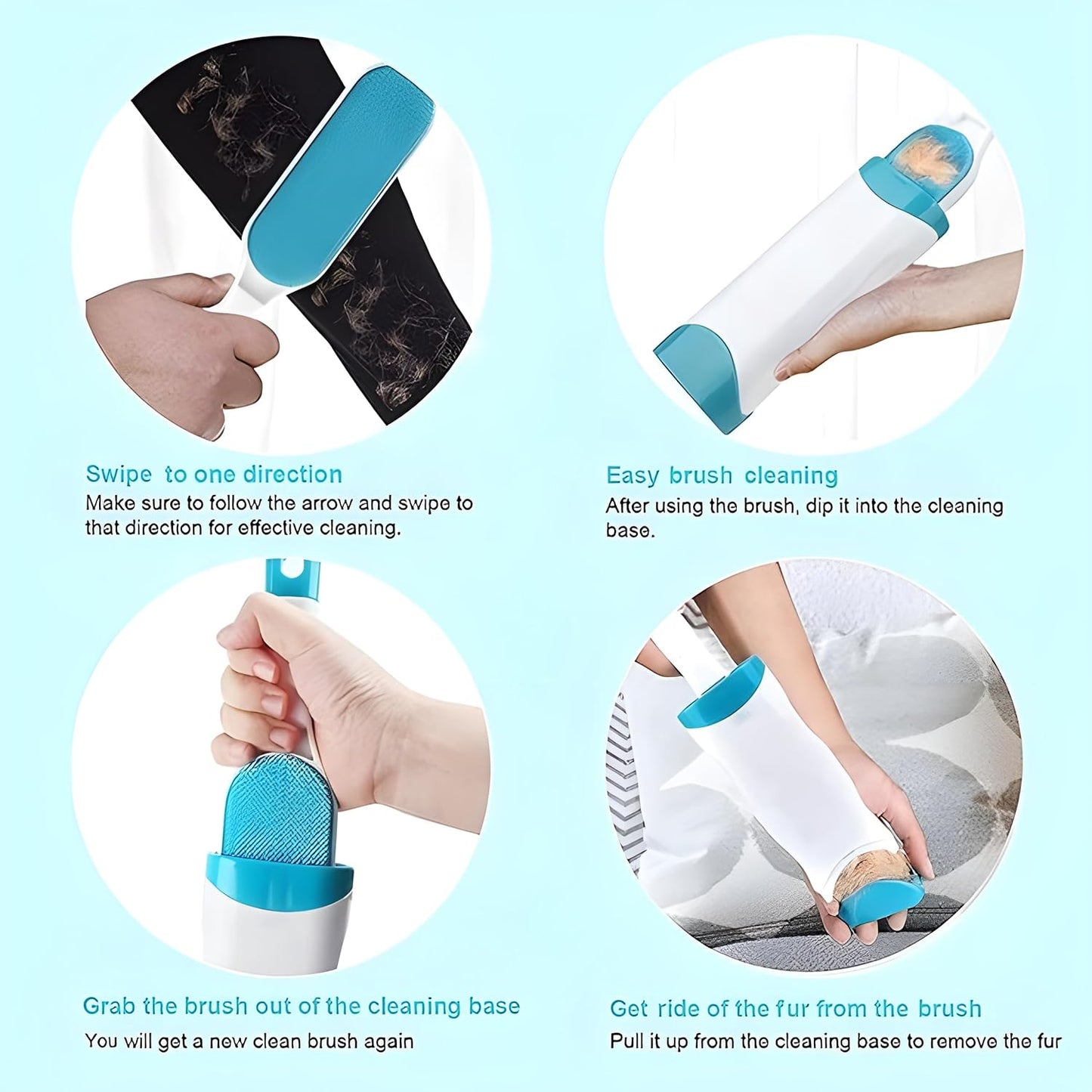 Self-Cleaning Pet Hair Remover Brush – Double-Sided & Reusable