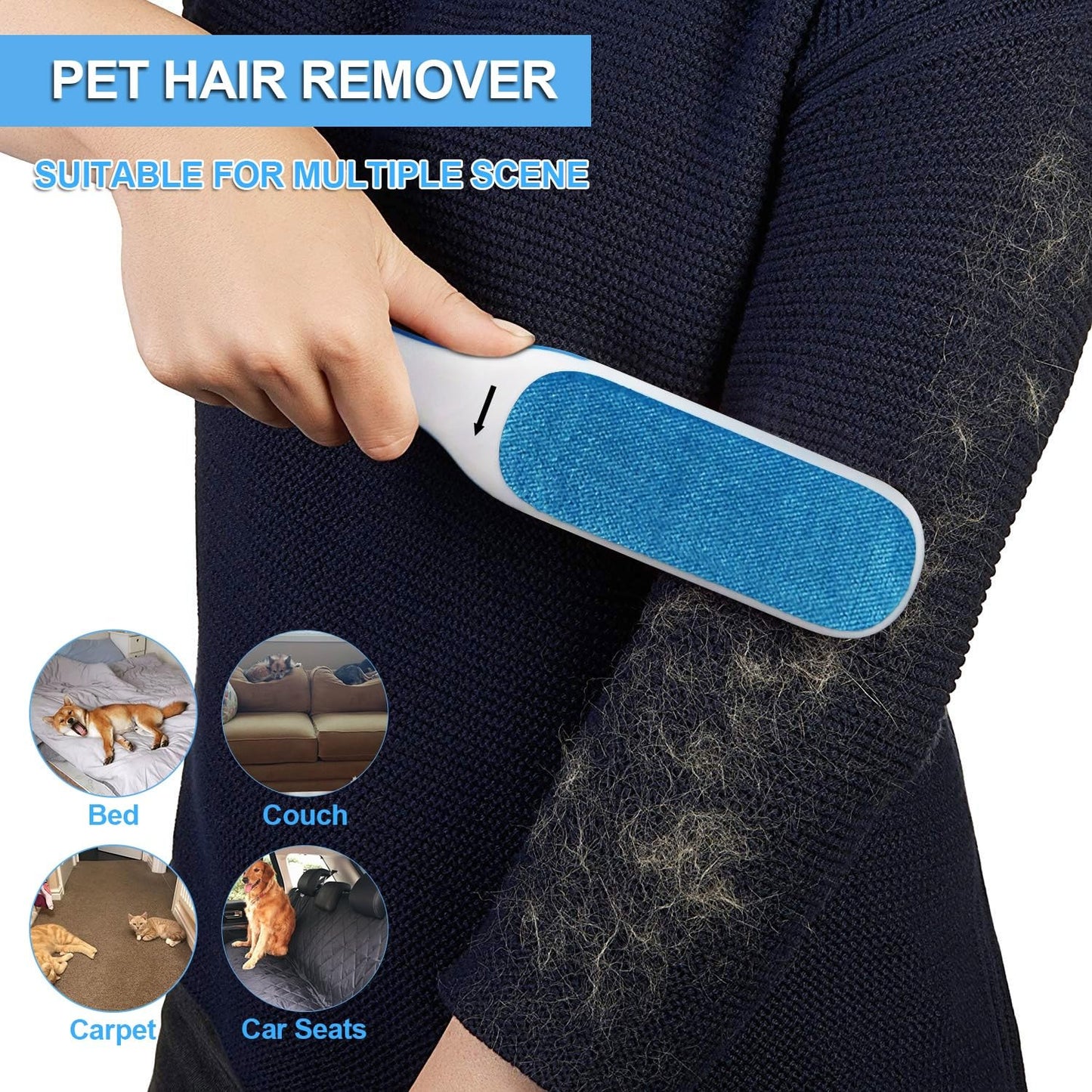 Self-Cleaning Pet Hair Remover Brush – Double-Sided & Reusable