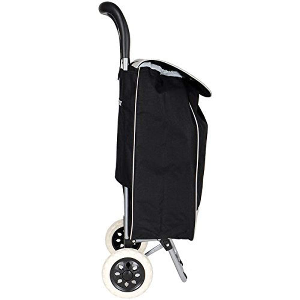 Foldable Shopping Trolly Luggage Bag Vegetable Trolley with Wheel Easy to Carry Travelling Luggage Trolley Bag with Good Looking and Easy Carring SD-1 (Black)
