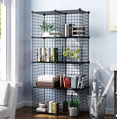 Metal Wire Wardrobe and Closet Organizer for Clothes Shoes Laundry and Books Space Saving Storage Unit (WGO-006)