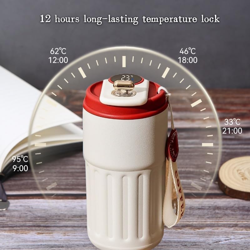 420ml Portable Stainless Steel Coffee Mug for Hot and Cold Drinks with Multicolor Lid Travel Thermal Temperature Mug for Home and Office Use (CM-998)