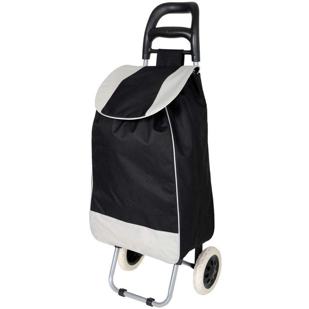 Foldable Shopping Trolly Luggage Bag Vegetable Trolley with Wheel Easy to Carry Travelling Luggage Trolley Bag with Good Looking and Easy Carring SD-1 (Black)