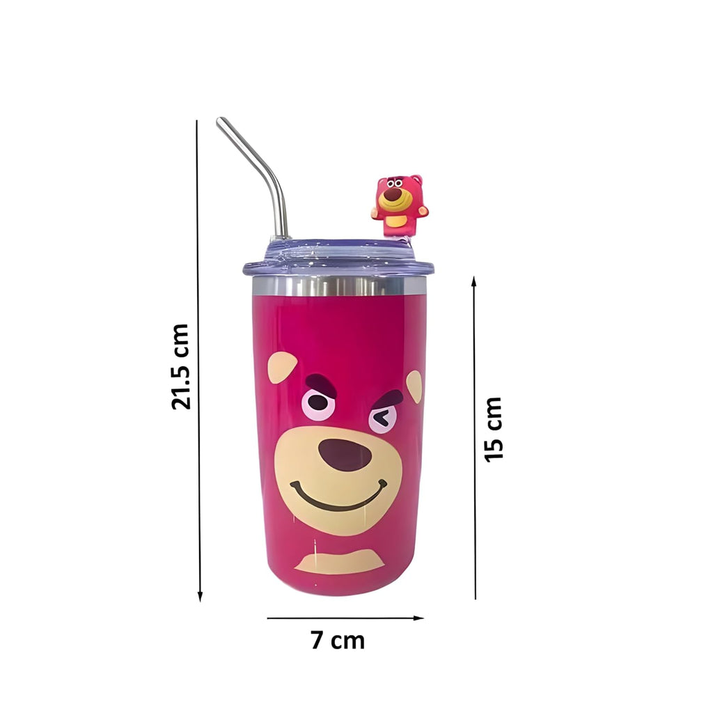 ಮುದ್ದಾದ ಕಾರ್ಟೂನ್ ಸ್ಟೇನ್‌ಲೆಸ್ ಸ್ಟೀಲ್ ಟಂಬ್ಲರ್ 450ml 