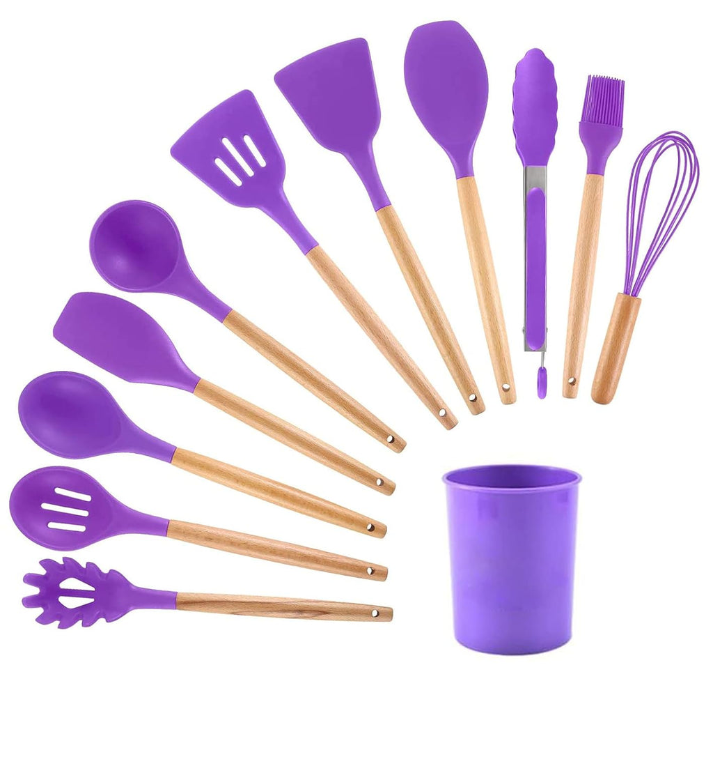 Wooden Handle Silicone Cooking Spoon