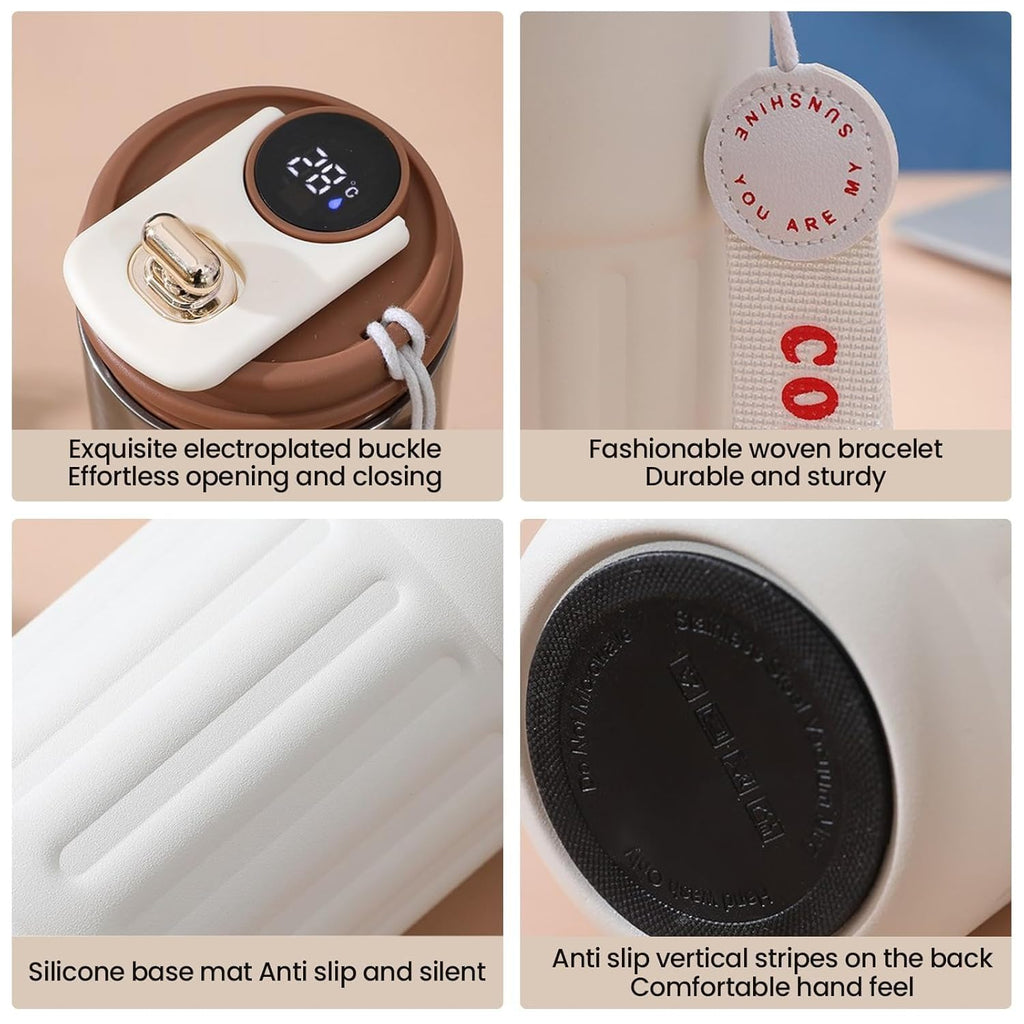 420ml Portable Stainless Steel Coffee Mug for Hot and Cold Drinks with Multicolor Lid Travel Thermal Temperature Mug for Home and Office Use (CM-998)
