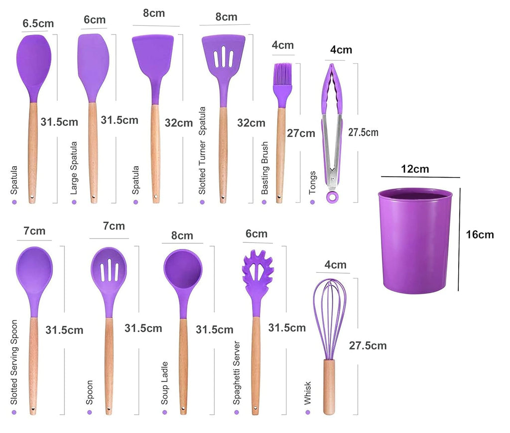 Wooden Handle Silicone Cooking Spoon