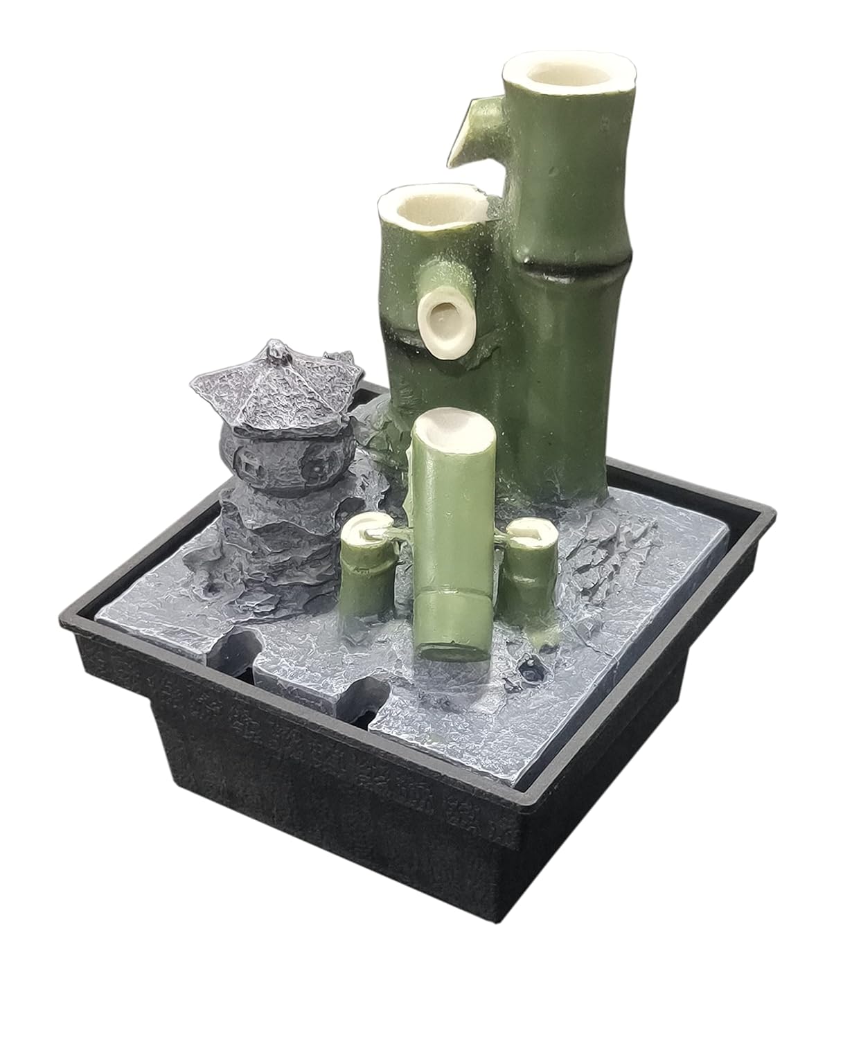 Designer Polyresin Tabletop Decorative Home Decor Water Fountain Waterfall Showpiece for Home Outdoor Garden Decoration House (ITN-9071) 12.50x12x21 cm