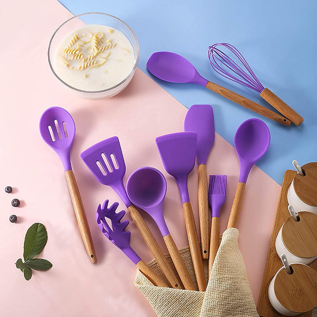 Wooden Handle Silicone Cooking Spoon