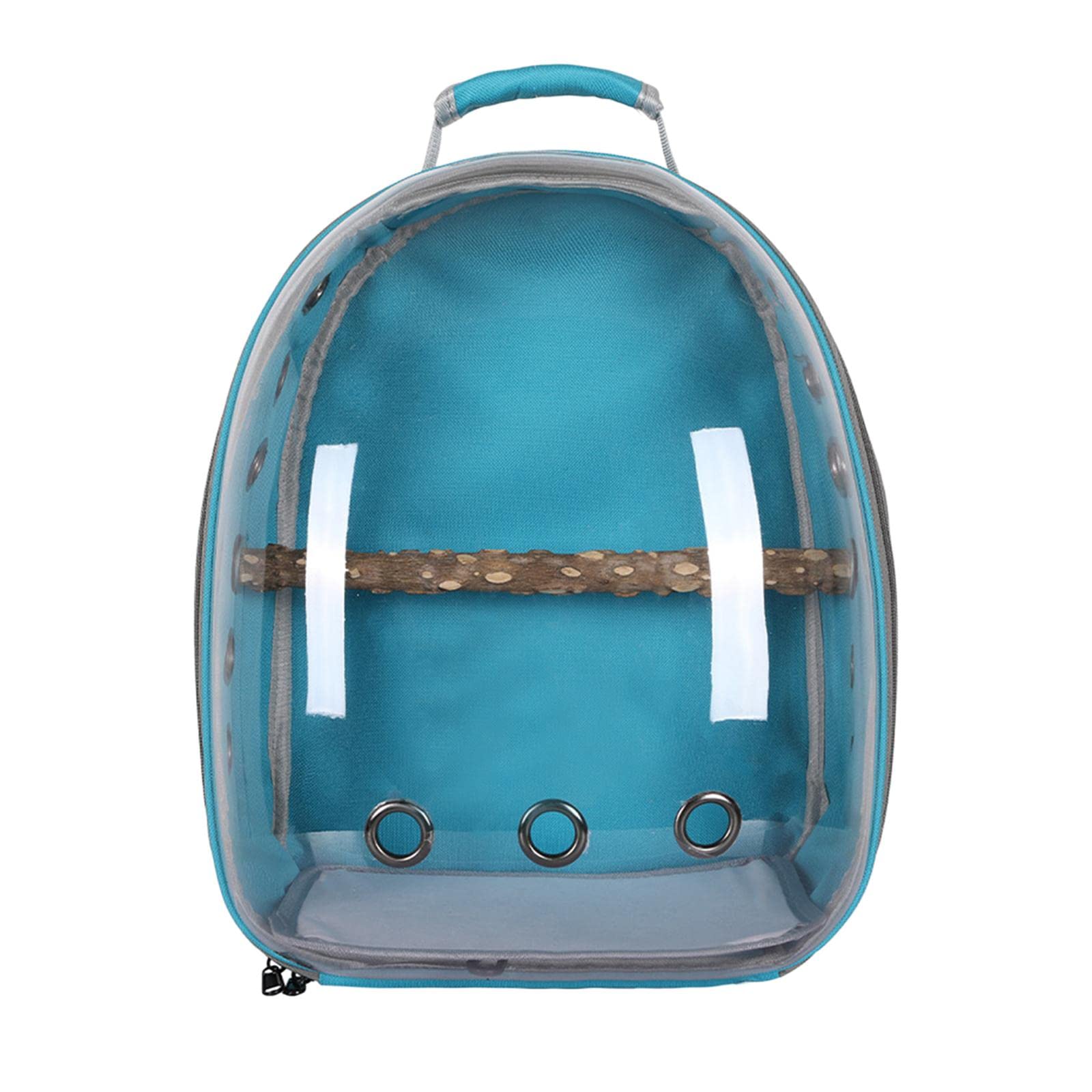 Transparent Bird Carrier Backpack for Parrot Small Pets Travel Bag with Antilost Hook Nonslip Pad Breathable Lightweight Design (AT-57) (Sky Blue)